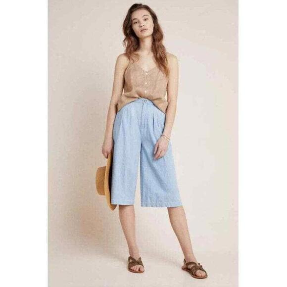 Pilcro and the Letterpress Mina Wide Leg Culottes Denim Shorts Size 26 NWT $98 - Picture 2 of 9